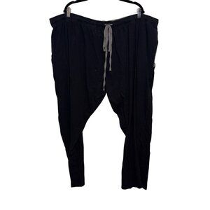 Hanes Black Lounge Pants 6XL Cotton Blend Elastic Waist With Drawstring